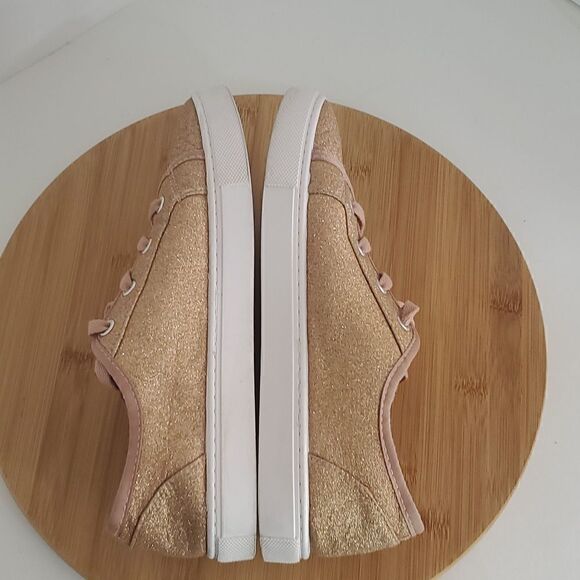 ASOS Rose Gold Glitter Canvas Sneakers Women's Shoe Size 7WF - Picture 8 of 10